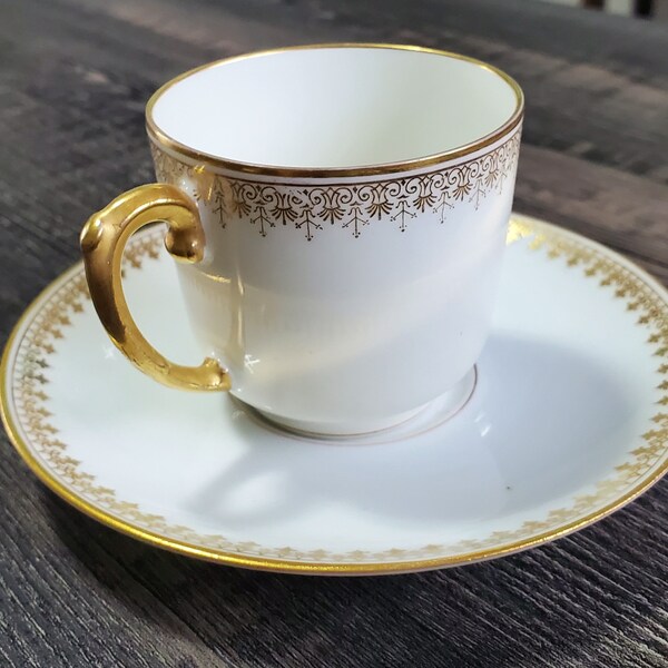 Vintage Tea Cup and Saucer, Limoges France