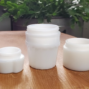 Set of 3 Small Reclaimed Glass Cosmetic Jars