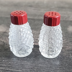 Vintage Tiny Glass Salt and Pepper Shakers