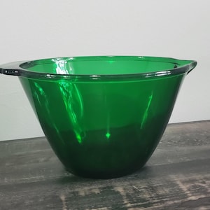 Vintage Anchor Hocking Forest Green Batter Bowl Mixing Bowl