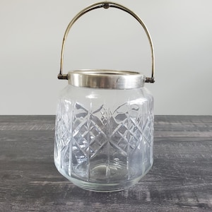 Vintage Crystal Biscuit Barrel