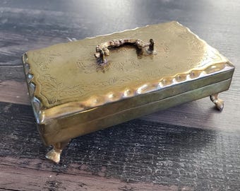 Mottahedeh Brass Cigarette Box Footed