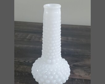 Vintage Hobnail Milk Glass Vase