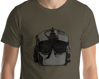 Military Crew Chief Helmet Short-Sleeve Unisex T-Shirt