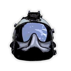 Helikopter helm w Spall masker precision-cut sticker