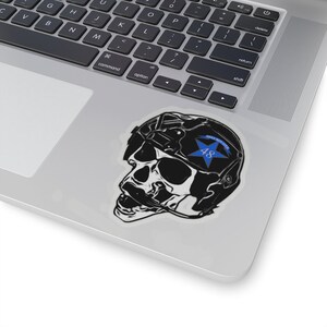 Skull & Helmet 1Bluestar Kiss-Cut Stickers