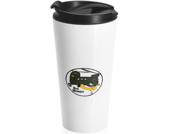 Grande tasse de voyage en acier inoxydable venteux