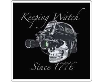 Autocollants carrés en vinyle Keeping Watch