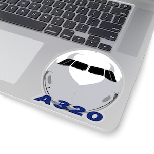 A320 Front Fuselage Blue Letters Kiss-Cut Stickers