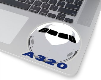 A320 Fuselage avant Lettres bleues Kiss-Cut Autocollants