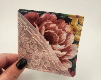 Peony & Lace — Handmade Fabric Corner Bookmarks (My Mom Made This)