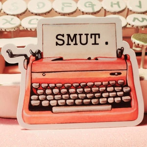Smut Pink Typewriter - Sticker | Glossy & Waterproof