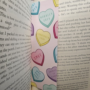 Smutty Book Trope Conversation Hearts Double Sided Bookmark | Valentine's Bookmark | Book Lover Gift