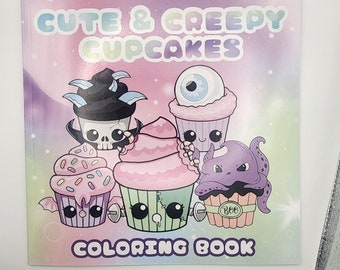 Cute & Creepy Cupcakes—Pastel Halloween Coloring Book