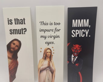 Jesus, Mary, and... Lucifer - Bookmark Trio | Book Lover Gift | Romance Reader Gift