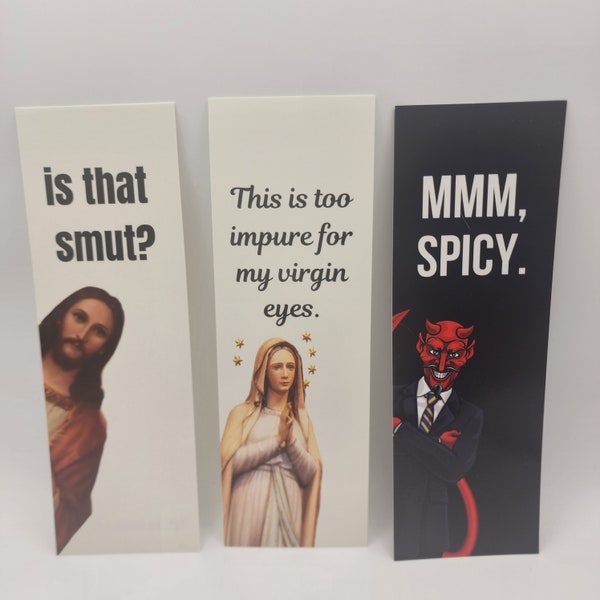 Jesus, Mary, and... Lucifer - Bookmark Trio | Book Lover Gift | Romance Reader Gift