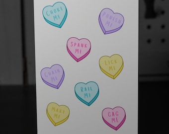 Kinky Conversation Hearts — Valentine's Day — Greeting Card for Alternative Lifestyles