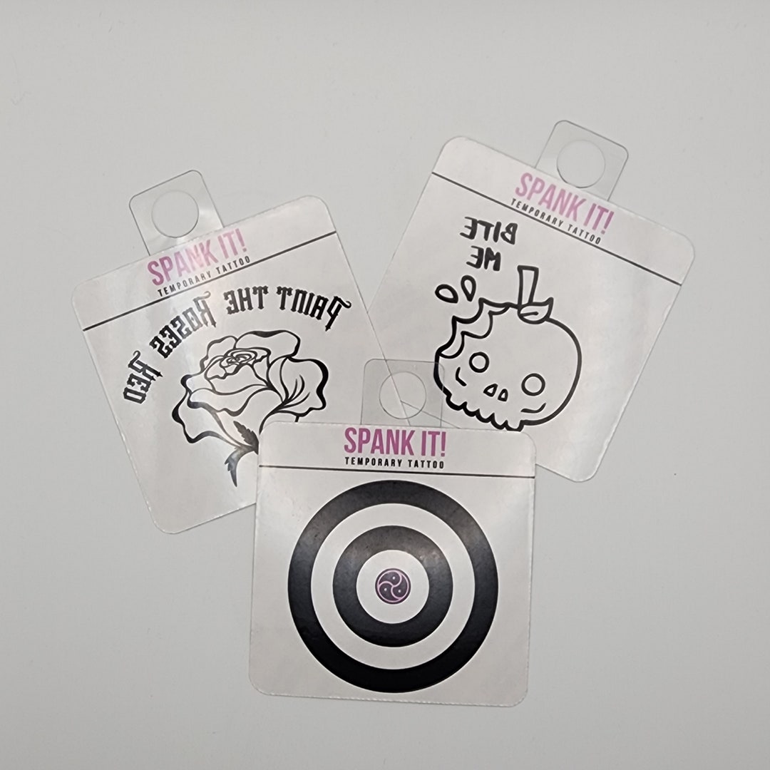SPANK IT Temporary Tattoos Target Paint the Roses Red Bite Me Etsy