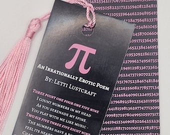 Irrationally Erotic Pi Day Bookmark - Double-sided Bookmark | Romance Reader