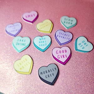 Valentine&#39;s Conversation Hearts - Romance Reader Book Trope Edition | Smut Hearts