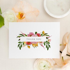 Bearbeitbarer Blumenrahmen Pfingstrosenanemonenhochzeit Danke benutzerdefinierte Grußkarten 18 x 12 cm gefaltet mit Zelt | Druckbare Bevorzugungen | Templett Sofort Download