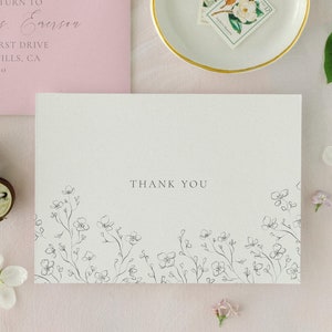 Bearbeitbare Blumen Chinoiserie Blumenhochzeit Danke benutzerdefinierte Grußkarten 17 x 12 cm gefaltet mit Zelt | Druckbare Bevorzugungen | Templett Sofort Download