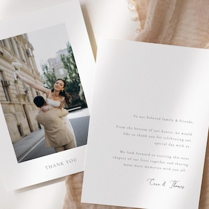 Bearbeitbare moderne Hochzeit Danke benutzerdefinierte Karte 13 x 18 doppelseitig | Foto Printable Gefälligkeiten einfügen | Templett Sofort Download