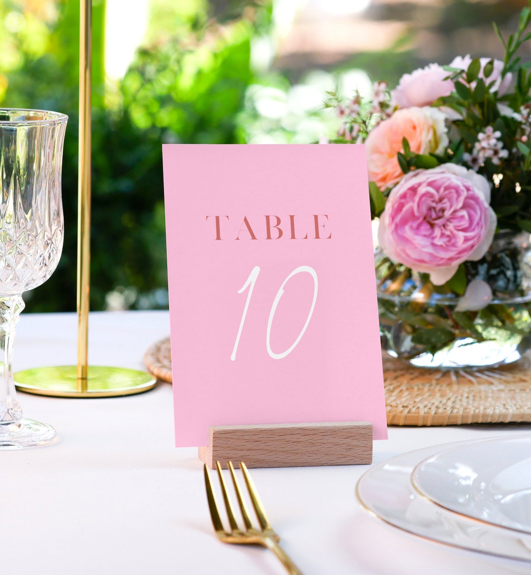 Editable Modern Blush Table Number Template Too Posh Collection