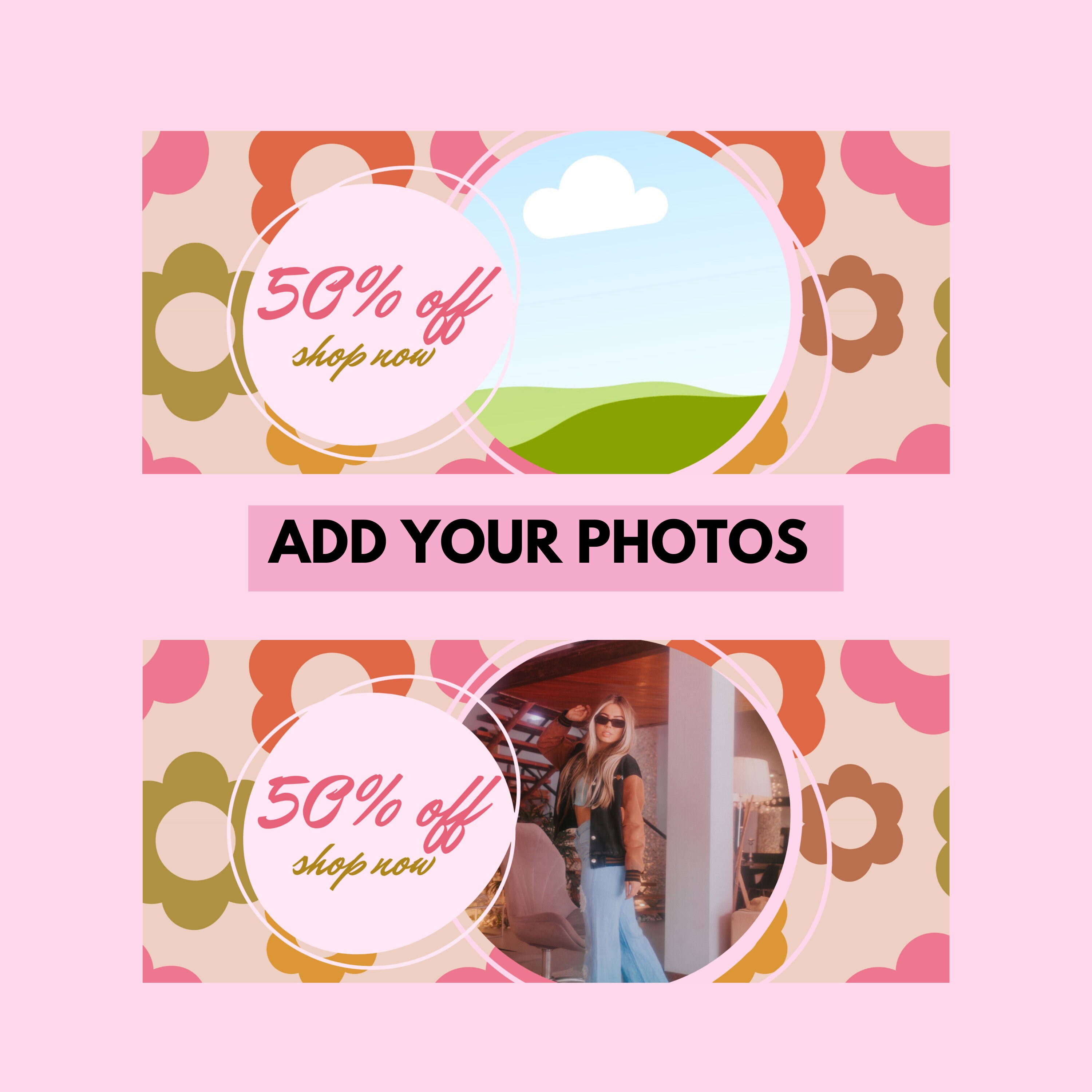 Wallflower site Banner Template Pack 70s Seven Fashion Etsy