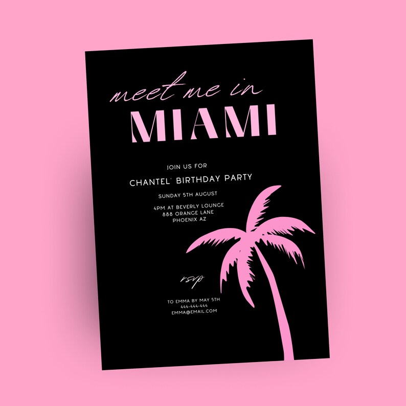 Meet Me in Miami Birthday Invitation Birthday Weekend Getaway Single