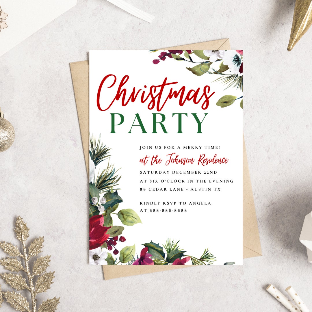 Editable Christmas Party Invitation Christmas Invitation Download ...