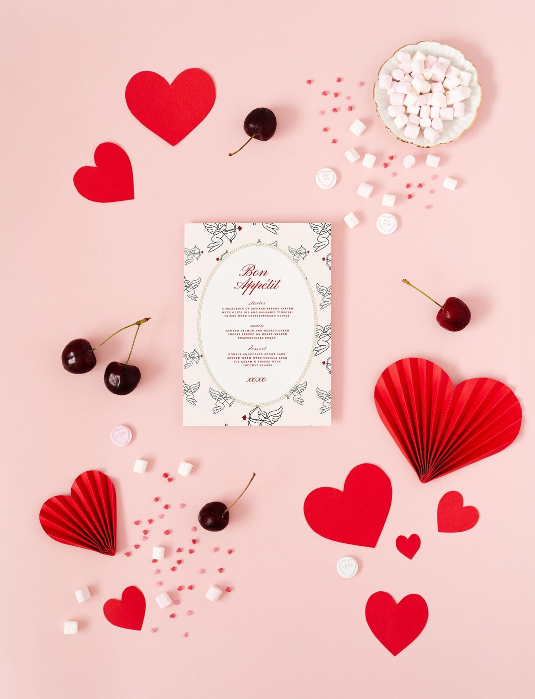 Editable Cupid Print Galentine's Day Brunch Party Valentine Bon Appétit ...