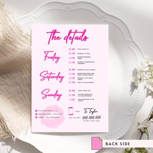 Kiss the Miss Goodbye Bachelorette Party Printable Invite, Pink ...