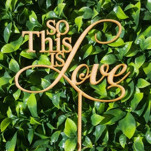 DIGITAL DOWNLOAD - So this is Love Cake Topper - Preset Design SVG File