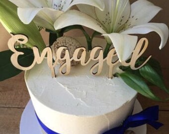 DIGITAL DOWNLOAD - Engaged Cake Topper - Preset Design SVG File