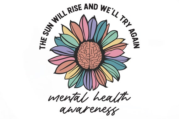 Flower, Mental Health, Sun, semi colon, Decal, sticker, laptop, car, anywhere, Mental Health Awareness, Inspirational, Advocate