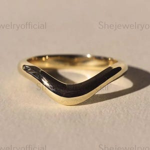14k Curved Engagement Band | 2.5 MM Contour Stackable Ring for Engagement Rings