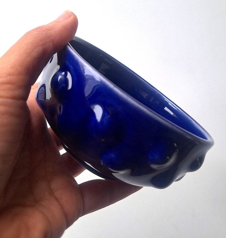 Keramieken schaal HOUT EN LOOK Blauw 12x6cm afbeelding 4