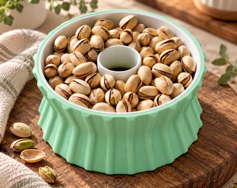 Pistachio Bowl with Removable Insert, 2-in-1 Nut Shell Holder, Cherry Pit Bowl, 3D Printed Snack Bowl, Unique Kitchen Gift