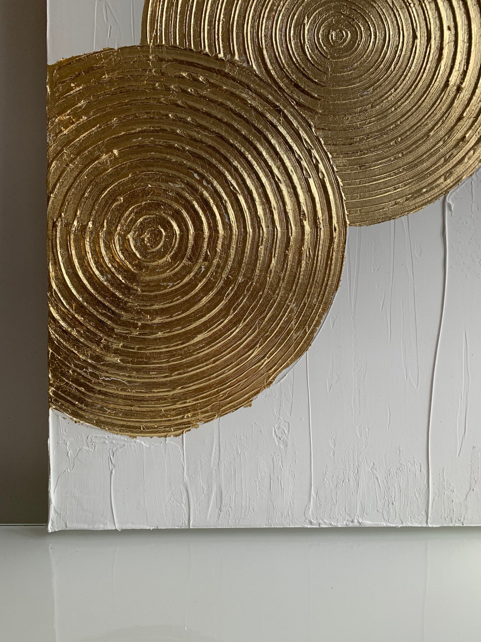 White Textured Gold Wall Art Arch Textured Abstract Plaster - Etsy