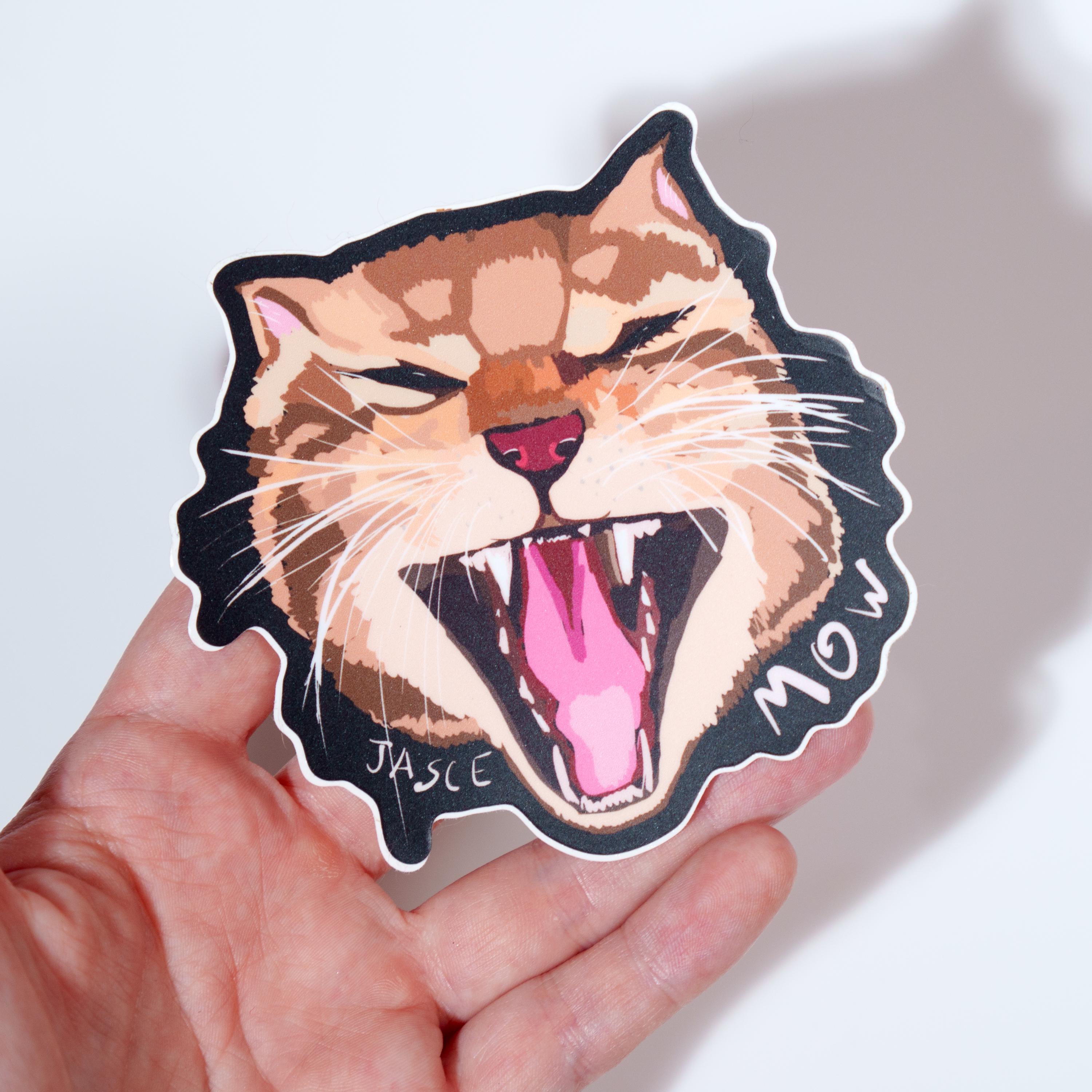 Howling Cat Sticker: Funny Angry Animal Vinyl Sticker - Etsy