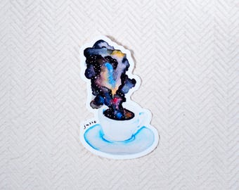 Adesivo Nebula Espresso: Adesivo in vinile per tazza da caffè Galaxy