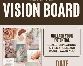 Plantilla Canva para Tablero de Visión, Establecimiento de Metas (Descarga Digital)
