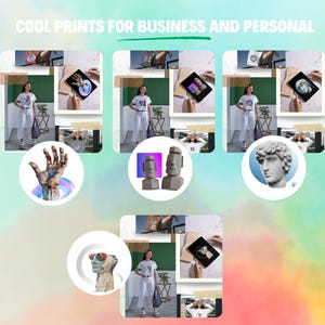 Paquete de diseño de estatuas con degradados geniales: impresiones digitales estéticas para ropa, arte mural, pósteres, pegatinas, tazas, decoración y proyectos creativos.