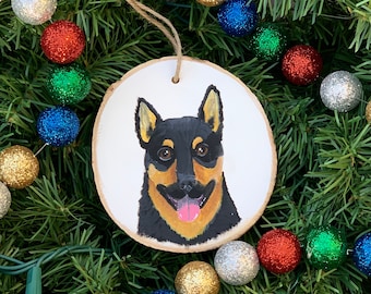 Custom Pet Portrait Ornament -Hand-Painted-Gifts for Pets-Gifts for Pet Parents-Wooden Ornament-Memorial Portrait-Dog Portrait-Cat Portrait
