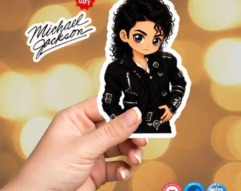 Cute King of Pop Sticker for Laptop Water Bottle Car Earphones Waterproof Glossy Vinyl Chibi Fanart + Free Bonus Sticker