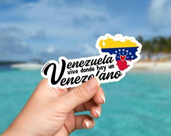 VENEZUELA VIVE – Vinyl Sticker, Waterproof Decal for Laptop, Car, Bottle