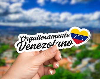 Orgullosamente Venezolano – Waterproof Vinyl Sticker, Laptop Bottle Car Decal