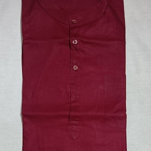 Indian men&#39;s kurta 100% cotton ikat print kurta solid. Partywear kurta S,M,L,XL - 2XL free shipping