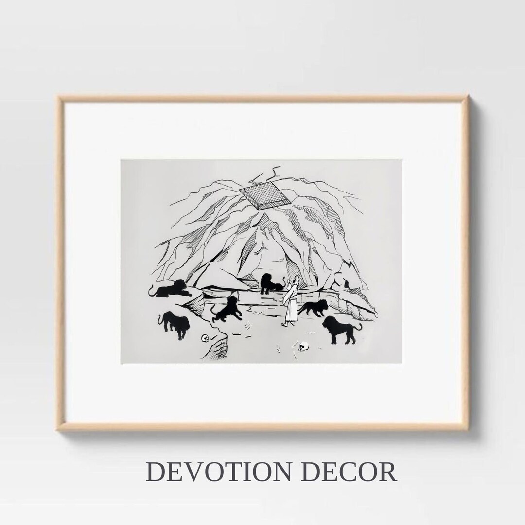 Daniel Print Daniel in the Lion’s Den DIGITAL Print, Bible Verse Wall Art, Bible ...